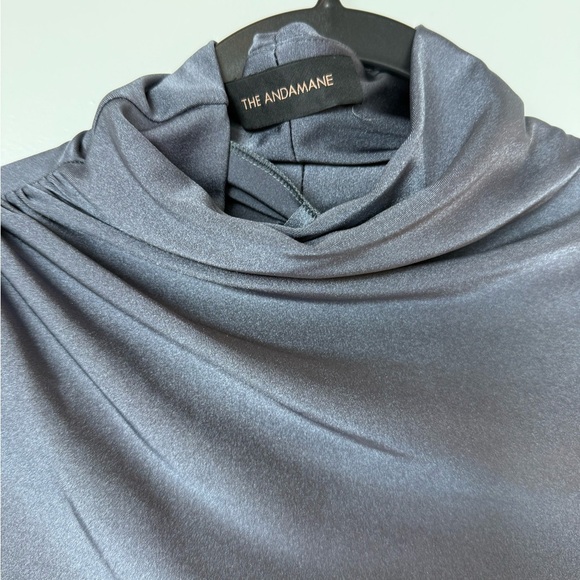 The Andamane-OLEANDRA TURTLENECK MINI DRESS- color: Graphite- size 40 - Picture 4 of 4